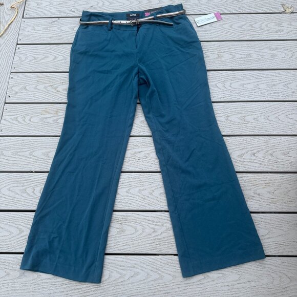Apt. 9 Womens Pants Curvy Fit Green Teal Size 14 NWT - Picture 1 of 7